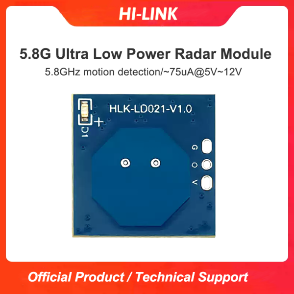 5.8G radar sensing module human movement sensor HLK-LD021 low-power intelligent sensing switch